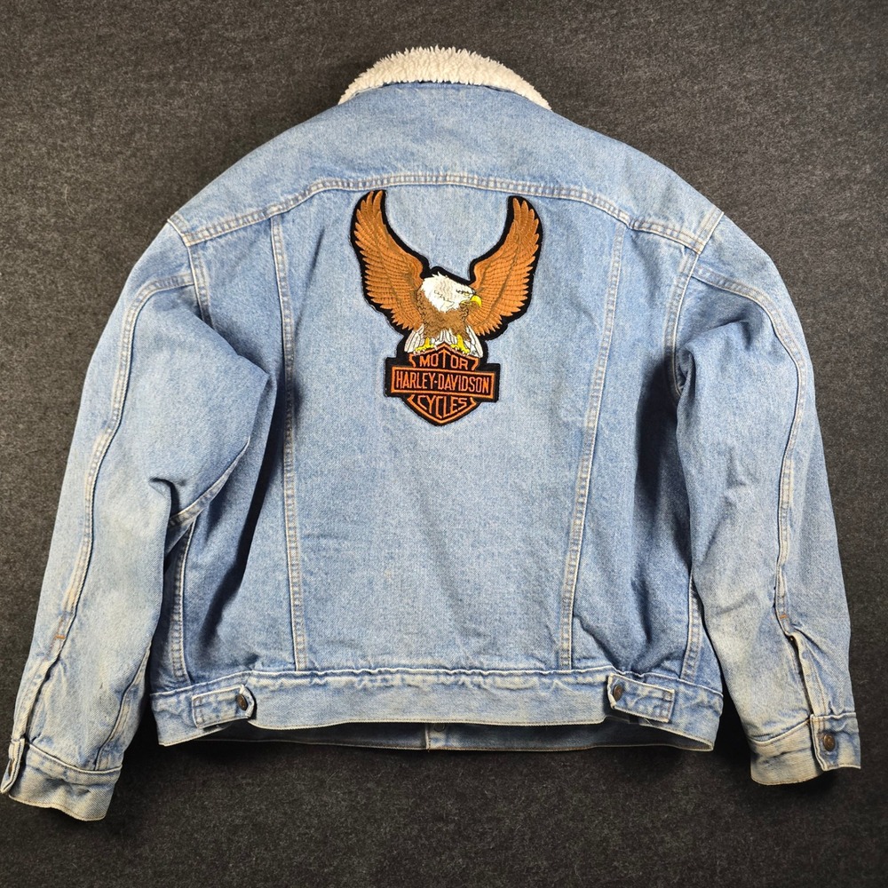 Vintage Levis Sherpa Lined Denim Trucker Jacket Blue 70609-0214 Made USA Mens XL